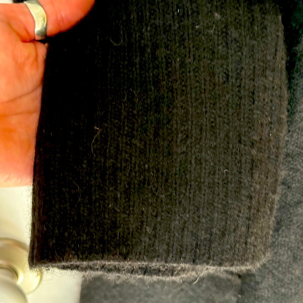 EUC James Perse 100% cashmere black waterfall cardigan sweater - size 4/XL - Picture 5 of 9